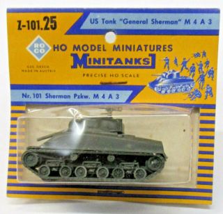 Ho Vintage Minitanks Z - 101 U.  S.  Tank " General Sherman " M4 A3 Roco Mip