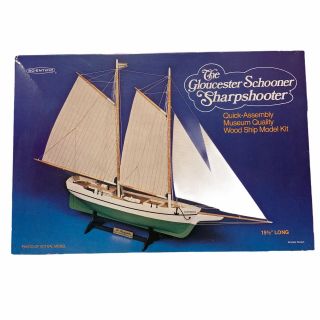 Vtg The Gloucester Schooner Sharpshooter Wood Ship Model By Scientific