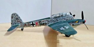 35 - 242 Unbranded 1/48th Scale Messerschmitt Me 410 Built Plastic Model Junkyard