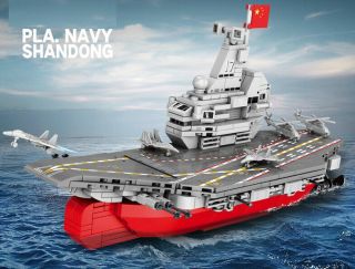 458pcs Pla Navy Shandong Aircraft Carrier Cn Building Blocks Brick Model Set Bn