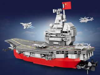 458PCS PLA Navy Shandong Aircraft Carrier CN Building Blocks Brick Model Set BN 2