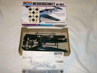 Monogram Messerschmitt Me 109 E 1/48 Scale Airplane Model Kit 1973 Niob