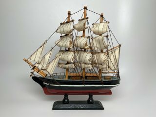 Vintage Wooden Model Cutty Sark 1869 Clipper Ship - 9 " W X 10 " T