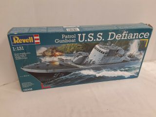 Revell Patrol Gunboat U.  S.  S Defiance Model Kit 1:131 Scale Open Box 05008