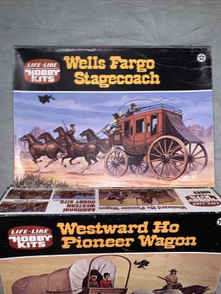 3 Life Lock Hobby Kits Circle A Chuck,  & Pioneer Wagon/Stagecoach 2