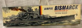 Vintage Airfix Model Kit Bismarck German Wwii Battleship 1:600 Open Box