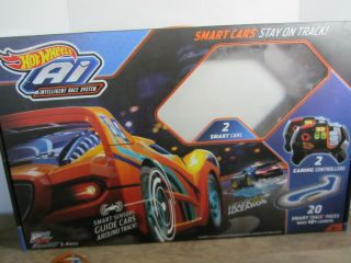 Ai Intelligent Race System Starter Kit Hot Wheels Includes 2 Smart Cars Toy