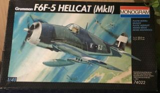 Monogram 1/48 Scale Grumman F6f - 5 Hellcat Mkii - Model 74022