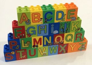 Lego Duplo Abc Alphabet A - Z Bricks Complete Set Of 26 Blocks