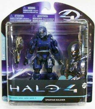 Rare Mcfarlane Halo 4 Series 1 Blue Spartan Soldier (2012) Xbox Figure Statue