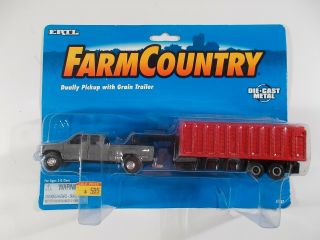 Ertl 1/64 Farm Country Dually Pickup With Grain Trailer