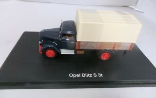Schuco 1:43 Scale Opel Blitz S 3t Tarpaulin Lkw Lorry 1944 - 54 Blue Boxed
