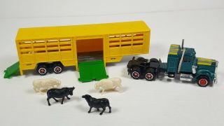 614 Cattle Livestock Majorette Movers Semi Truck Tractor Trailer Transport