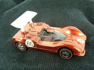 Hot Wheels Redline 1969 Orange Chaparral 2g Grand Prix Usa W/ Button