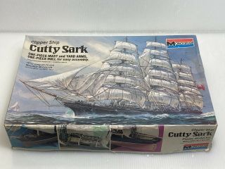 Vintage 1977 Monogram Cutty Sark Clipper Ship Model Kit 3500 (started & Damage)