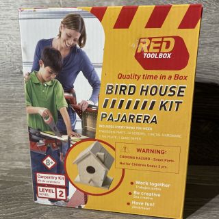 Red Tool Box Birdhouse Kit Nib Level 2 Carpentry Kids 8,  Yrs Craft Project Build