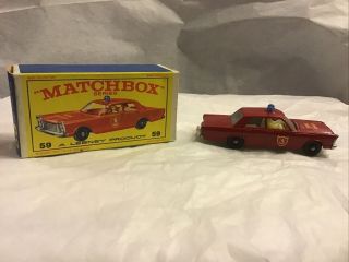 Matchbox Series 59 Fire Chief Car With Box