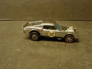 1970 Hot Wheels Redline Boss Hoss Silver Special Mustang - Dark Interior