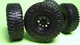 2012 Jeep Rubicon 1/25 Black Op Chrome Rim Wheel Beadlock Tires 4x4 Offroad Axle