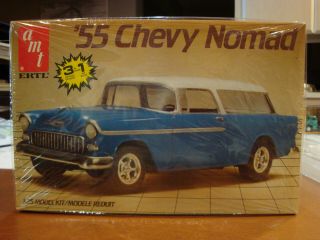 Amt 1955 Chevrolet Nomad 3 In 1 Model Kit 6592 1:25 Scale Opened