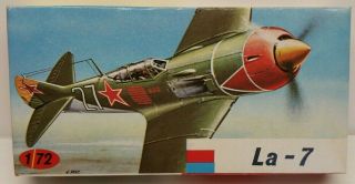 Vtg 1973 Kp Lavockin La - 7 Wwii Soviet Fighter Military Aircraft Model Kit 1/72