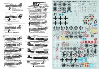 Sky Models Decals 1/72 Messerschmitt Bf 109 110 Junkers Ju 87 88 Do 217 (rai/anr)