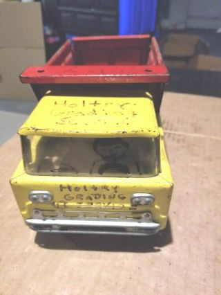 Vintage Metal Structo Grading Service Dump Truck - Writing All Over Truck