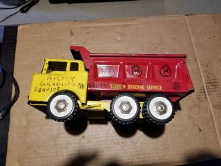Vintage Metal Structo Grading Service Dump Truck - Writing all over truck 3