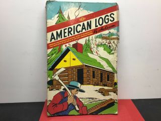 Vintage Hewn American Logs By Halsam No.  80/1 1940 - 1950 20x13.  5” Box