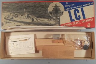 Vintage Balsa Rogers Lci Landing Craft Infantry Kit 196 3/32” Scale