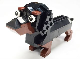 Constructibles Black And Brown Dachshund - Lego Parts & Instructions Kit