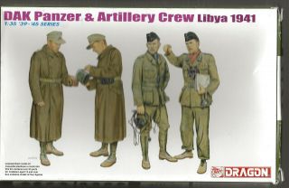 Ob Dragon Dak Panzer & Artillery Crew,  Libya 1941,  Figures (4) In 1/35 6693