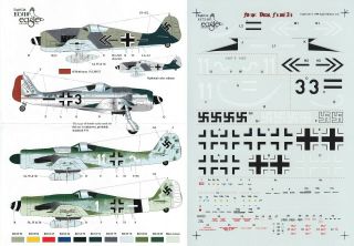 Eaglecals Decals 1/72 Focke - Wulf Fw 190a/f - 8/d - 9 Jg 2 26 51 5.  /sg 2 (luftwaffe)