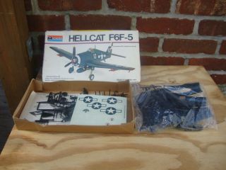 Monogram Hellcat F6f - 5 - 1/48 Plastic Kit Estate Find
