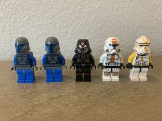 Five (5) Lego Star Wars Battle Pack Minifigures - Clone 2 Mando 2 Old Rep Dmgd