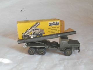 Solido Toys Army Series No 201 Unic Rocket Launcher Lorry Boxed 1960s