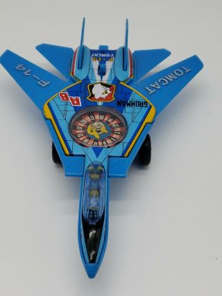 Grumman F - 14 Tomcat W/roulette Wheel Made In Japan Plastic