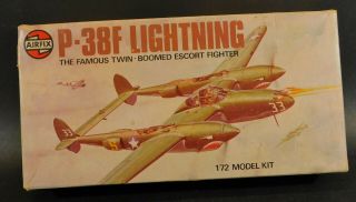Vintage Airfix P - 38f Lightning 1/72 Scale Model Kit 3018