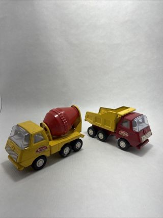 Vintage Tonka Mini Cement Mixer Truck And Dump Truck 1970’s Pair