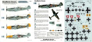 Aeromaster Decals 1/48 Messerschmitt Bf 109e - 3 Jg 2 3.  /jg 27 5.  /jg 51 (luftwaffe)