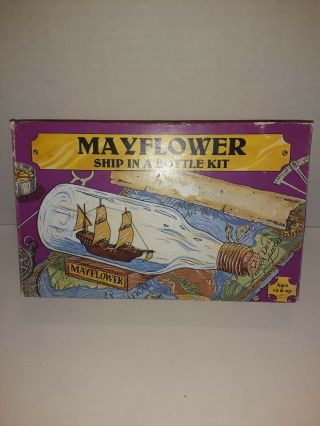 Vintage Mayflower Ship In A Bottle Kit By Woodkrafter (no.  204)