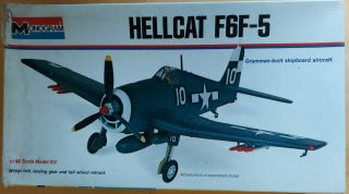 Monogram 1:48 Grumman Hellcat F6f - 5 Shipboard Aircraft Plastic Kit 6832