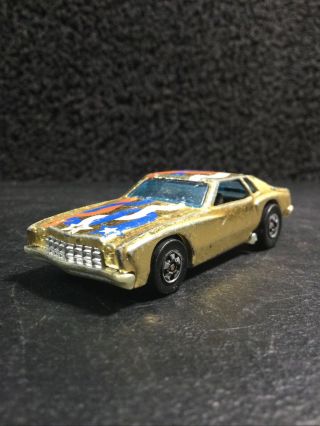 Hot Wheels Low Down Monte Carlo Red Lines 1974 Gold Chrome Red White And Blue