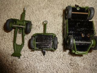 Vintage Dinky Toys Diecast Military Set No 686 687 688 Trucks Gun Trail