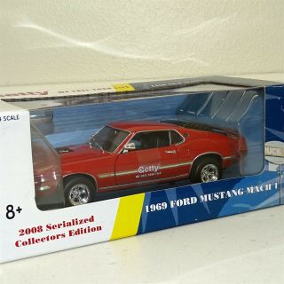 Ertl Getty Fuel 1969 Ford Mustang Mach I,  15th In Series,  1:24 Die Cast