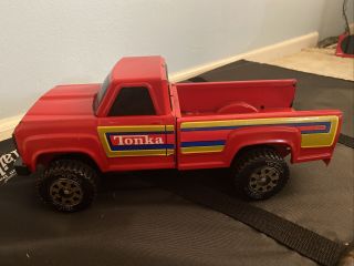 Vintage 70s Tonka Red Pick Up Truck Model 11062 Pressed Steel Made In Usa Xr - 101