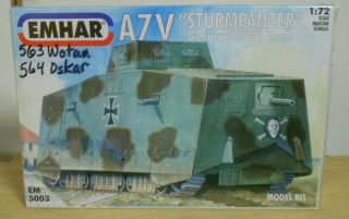 1/72 Emhar A7v Tank 5003 X2 563 Wotan 564 Oskar Wwi Sturmpanzer