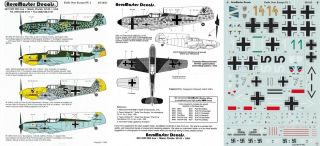 Aeromaster Decals 1/48 Messerschmitt Bf 109e - 3/4 Jg 2 26 Stab.  /jg 53 (luftwaffe)