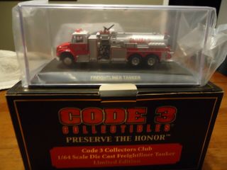 Code 3 1/64 Freightliner Tanker Volunteer Fire Department Collector Club Truck