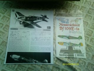 1/32 scale me109e hasegawa minicraft vintage kit w aftermarket decal set 2